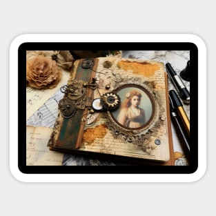 Steam Punk Journal Art Sticker